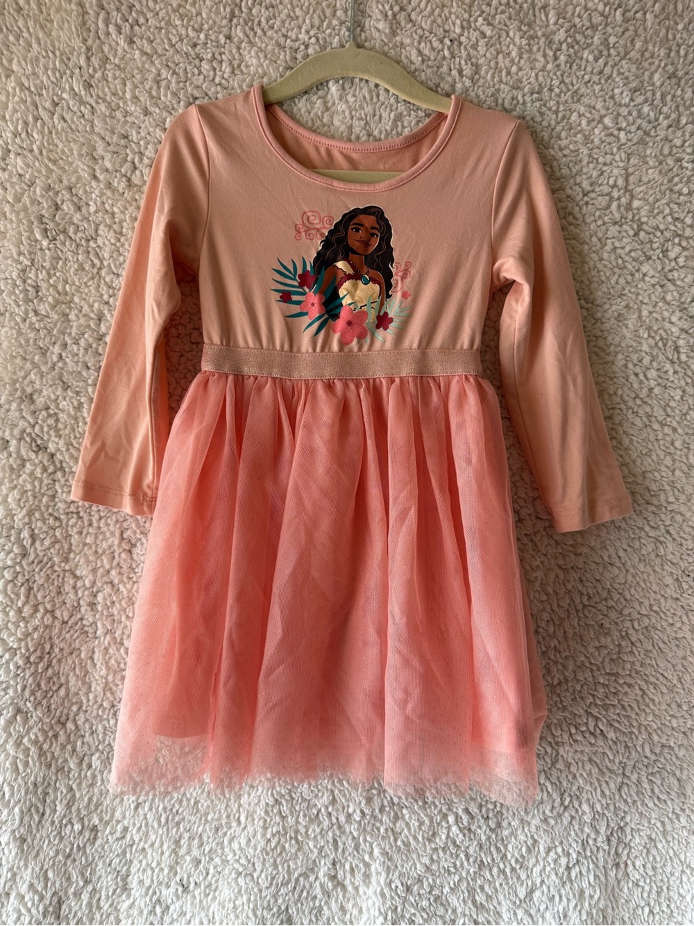 Jumping Beans x Disney Pink Moana Long Sleeve Tulle Dress